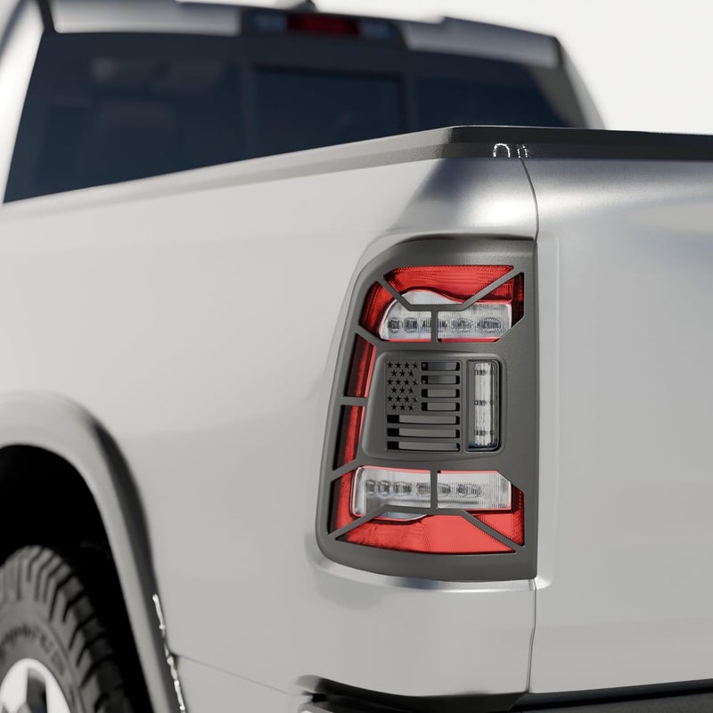 NARPES -Tail Light Lamp Guard Cover Protector for Dodge RAM 1500 2019-2023 Accessories Taillight Shell Frame Shield ABS Material Black RAM 1500 Limited Laramie Rebel Long Horn - Image 3